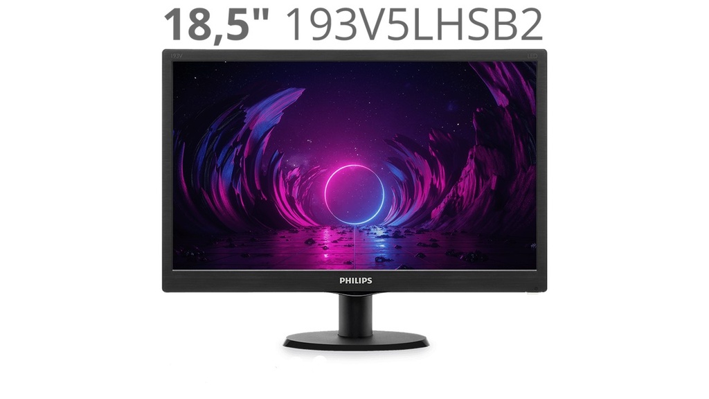 MONITOR LED 18.5&quot; PHILIPS 193V5LHSB2/77 - HD, VGA-HDMI, 16:9