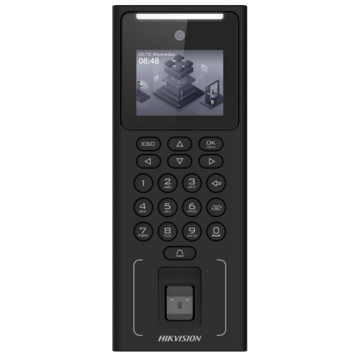ACCESO DS-K1T321MFWX Hikvision Terminal Min Moe WiFi de Huella, Facial y Tarjetas MIFARE, para Control de Acceso o Asistencia, 500 rostros Hikvision