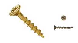 TORNILLOS FIC MADERA 10 x 1 3/4&quot; (22 x 45mm) DORADO - POR 5 UNIDADES